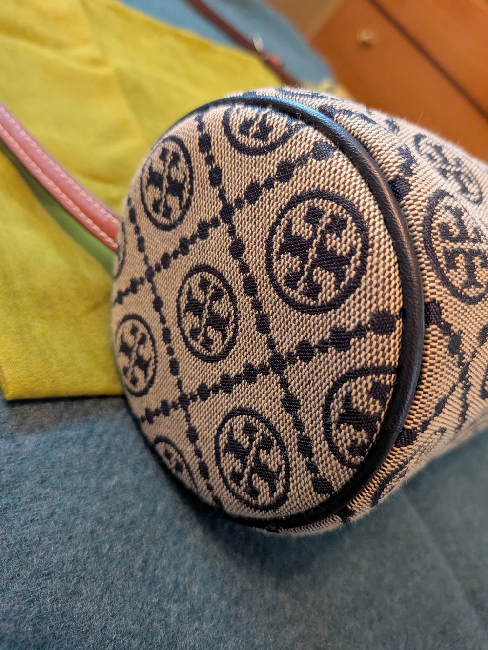 Tory Burch Monogram Shoulder Barrel Bag